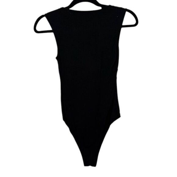 T by Alexander Wang Twist Knot Front Bodysuit Black Modal jersey Size XS - Picture 6 of 11